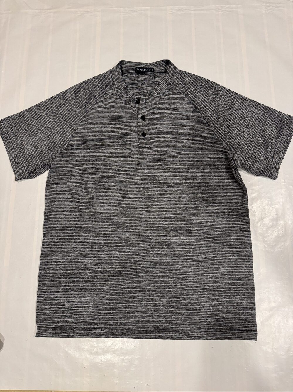 Men’s Tapulco Space Dye Performance Polo Shirt – Gray Black – Medium